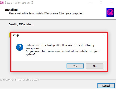 WampServer Select Notepad