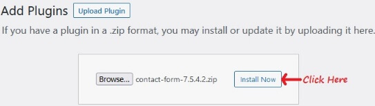WordPress Plugin Click Browse Install
