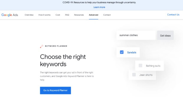 Google Keyword Planner Keyword Research Tool