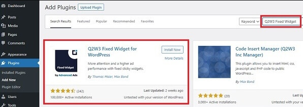 Search For Q2W3 Widget