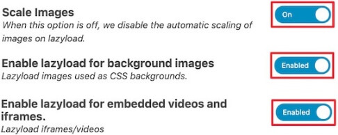 Image Optimization And Lazy Load Enable Other Options