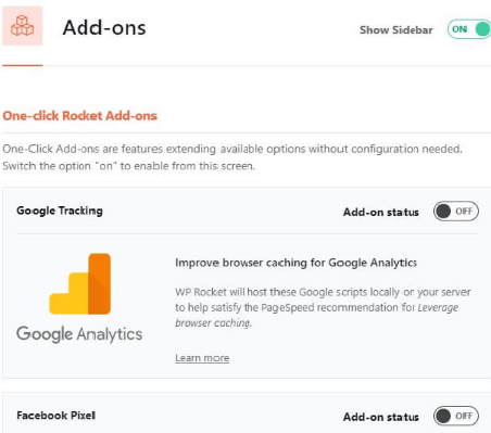 WP Rocket Addons