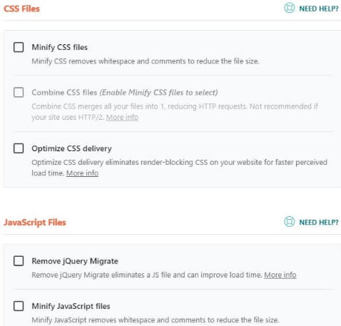 WP Rocket CSS And JavaScript Files