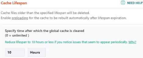 WP Rocket Cache Lifespan