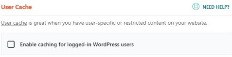 WP Rocket User Cache