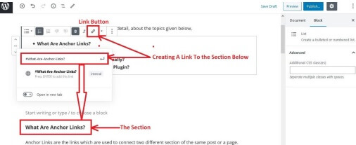 Creating Anchor Links Manually