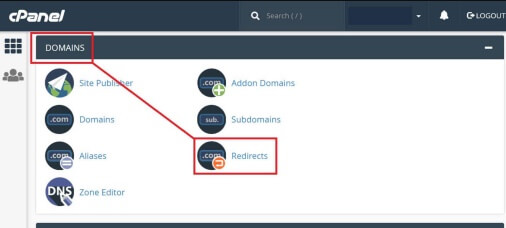 Redirect Tab In cPanel Domains